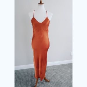 Burnt Orange Slip Dress